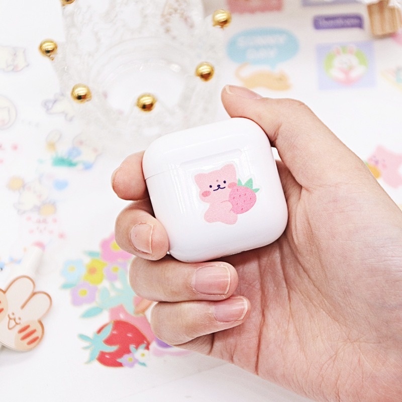 Miếng dán trang trí điện thoại hình gấu dễ thương DIY
