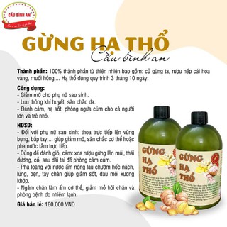 Gừng hạ thổ Cầu Bình An - 500ml