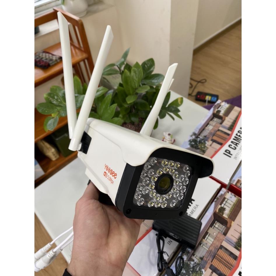 Camera yoosee ⚠️ FREESHIP ⚠️  ngoài trời , 4 râu, 36 đèn, xuay 360 độ, kèm thẻ nhớ yoosee - Camera wifi góc rộng ban đêm