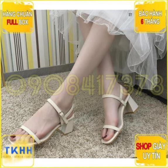 [CHUẨN CÓ HỘP] GIÀY SANDAL QUAI NGANG ĐẾ VUÔNG HH2