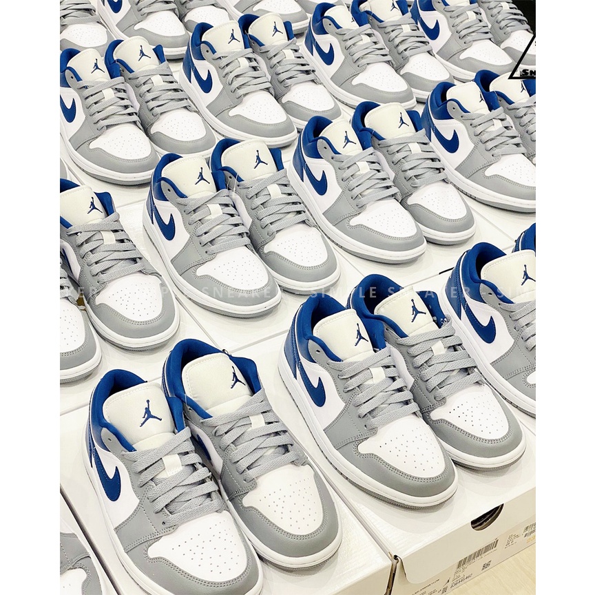 Giày Nike Air Jordan 1 Low French Blue Chính Hãng 💙SIMPLE SNEAKER💙 Air Jordan 1 White Grey Blue [DC0774-042]