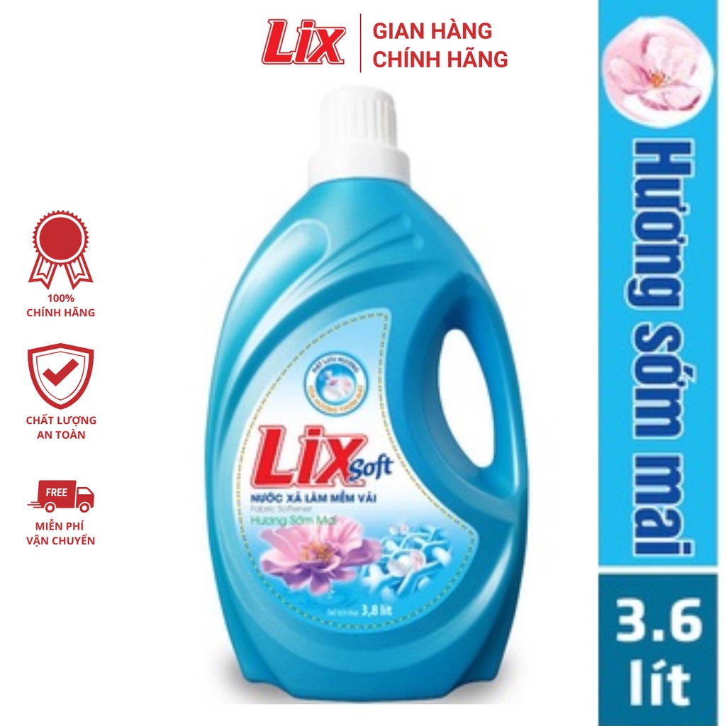 Nước Xả Vải LIX Hương Ban Mai 3.6L LSF36 - Lưu hương trên từng sợi vải