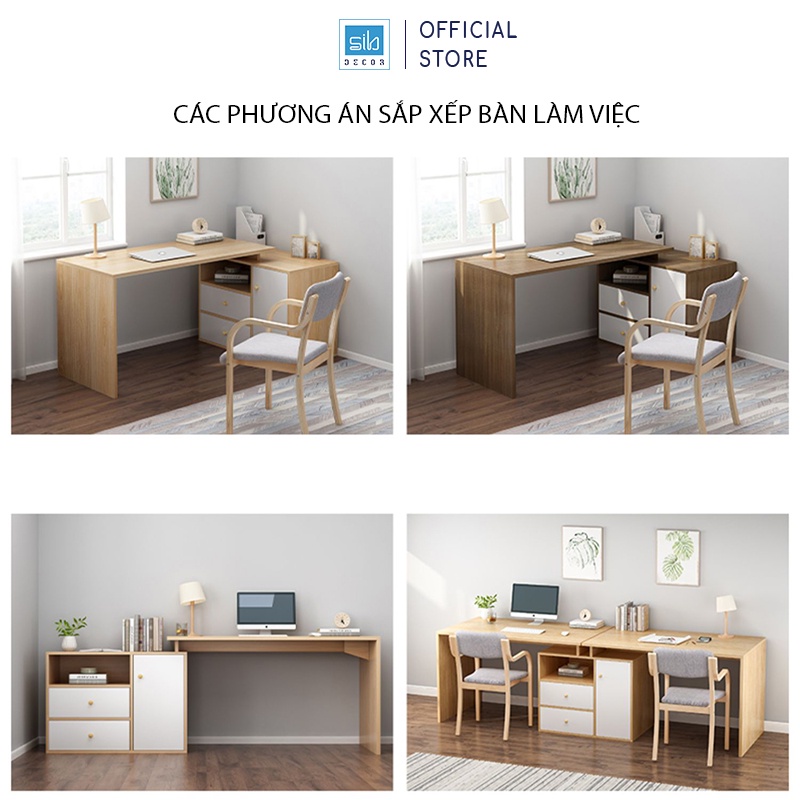 Bàn Làm Việc, Học Tập Cá Nhân Hoặc 2 Người Hiện Đại, Tiện Nghi SIB Decor Cho Học Sinh, Sinh Viên, Văn Phòng (Không Gồm G