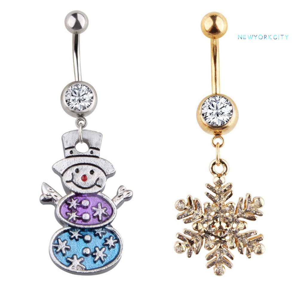 Khuyên Rốn Họa Tiết Người Tuyết Giáng Sinh