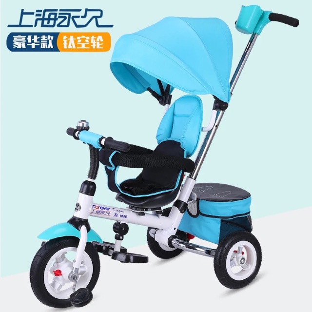 Xe đẩy trẻ em 3 bánh có ghế xoay cán điều chỉnh ô che  -xe đẩy e bé 1 2 3 4 5 6 tuổi
