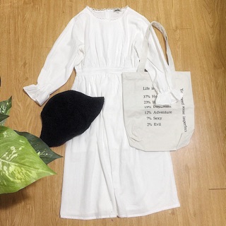 ĐẦM MIDI VINTAGE VIỀN REN (ảnh thật)