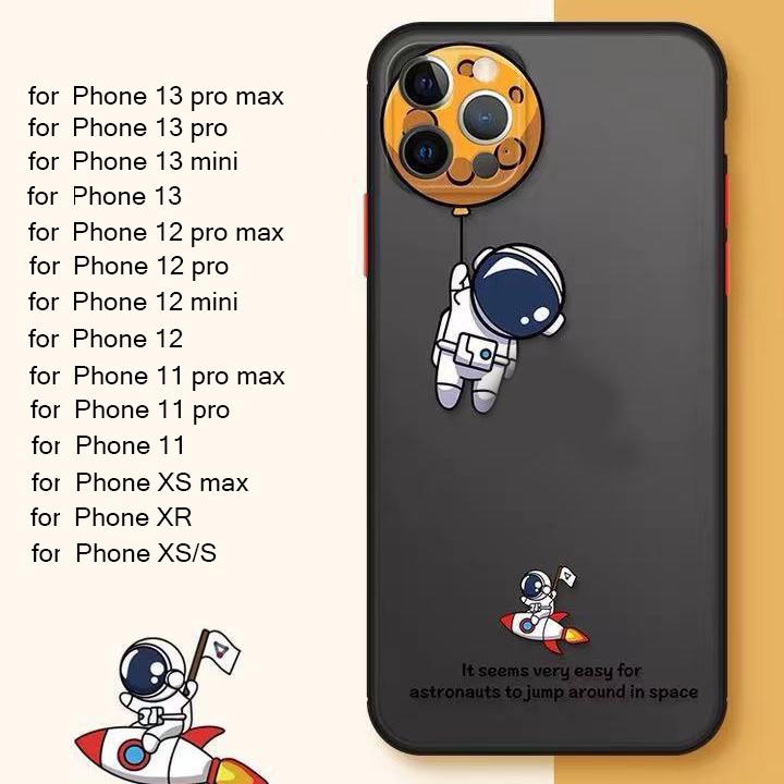 Ốp Điện Thoại Silicone Cứng In Hình Phi Hành Gia Cho Iphone 11 12 13 Pro Max mini 6 6s 7 8 Plus X XS Max XR