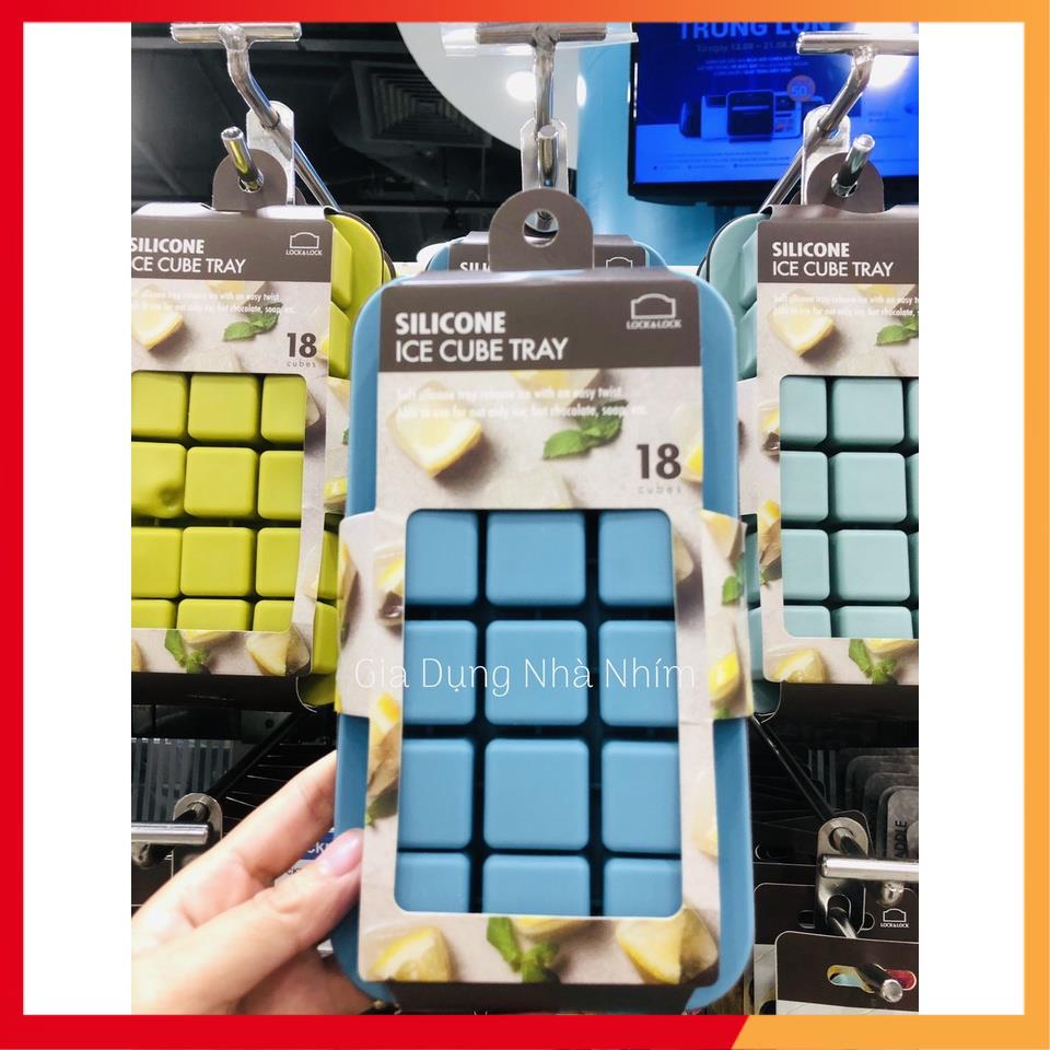 Khuôn Làm Đá, Làm Thạch Rau Câu Bằng Silicone 18 viên Locknlock CKT202 - Hàng chính hãng