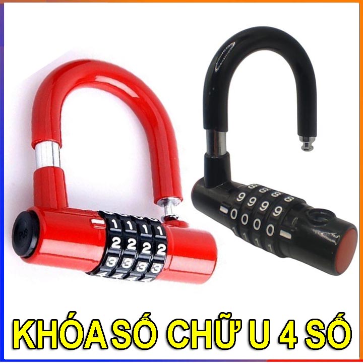 Ổ khóa chữ U mini 4 mã số bảo đảm an toàn cho tài sản nhà cửa xe máy