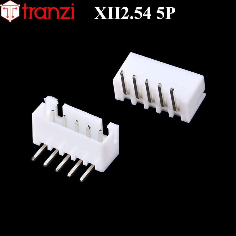 Giắc cắm header 2.54mm XH2.54 5P chân cắm cong trắng - túi 50 cái