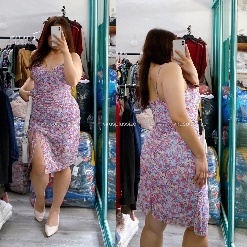 Đầm bcbg dây rút xẻ tà bigsize