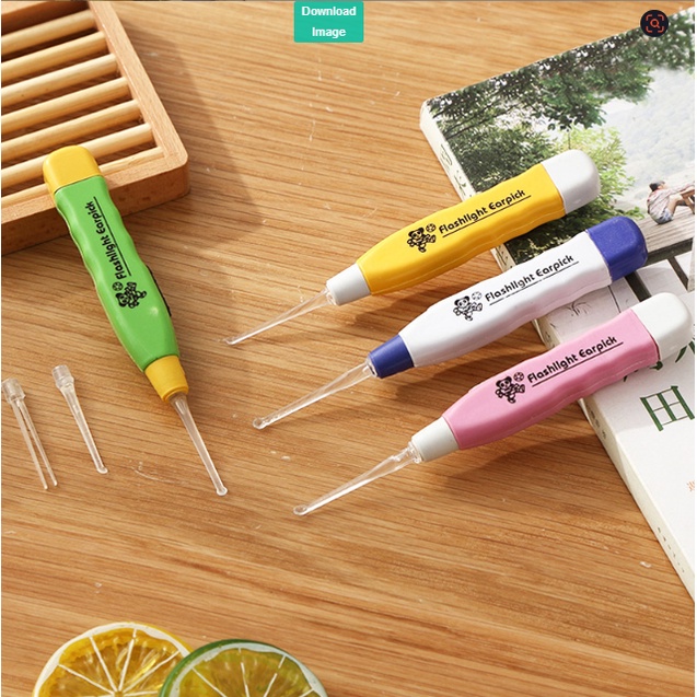 Cây lấy ráy tai có đèn phát sáng - Ngoáy tai có đèn 3 đầu cho bé và người lớn