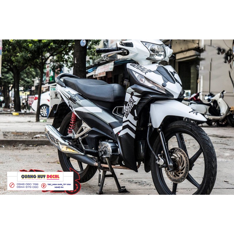 Tem trùm wave rsx trắng đen, Độ Team Xe Decal Đẹp Giá Rẻ
