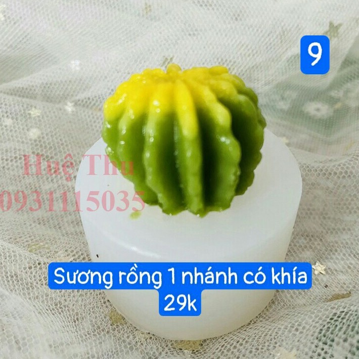 Khuôn silicon Xương Rồng một nhánh có khía làm bánh rau câu 4D