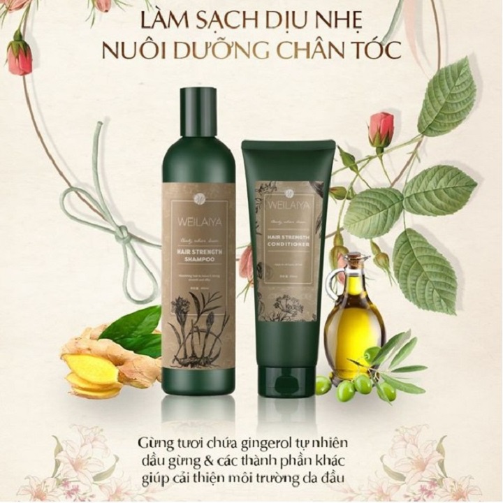 Dầu Gội Weilaiya Chính Hãng Gừng Thảo Dược Ngăn Rụng Tóc, Dầu Gội Đầu Wailaiya Cặp Gừng Ngừa Rụng Tóc N16