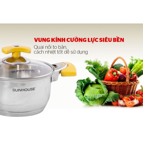 BỘ NỒI INOX 5 ĐÁY SUNHOUSE SH787