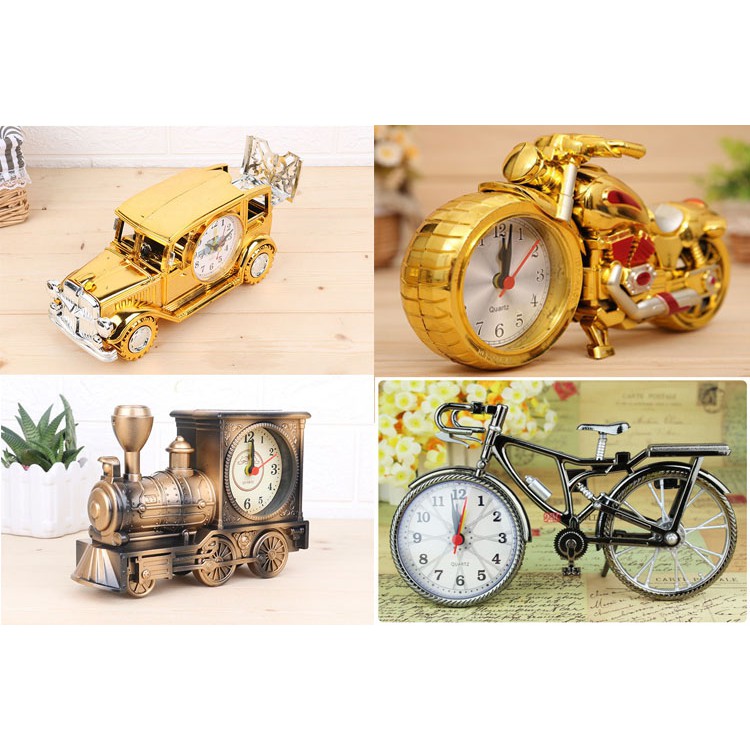 Đồng Hồ Để Bàn Hình Xe cổ điển có báo thức - Tặng kèm Pin
