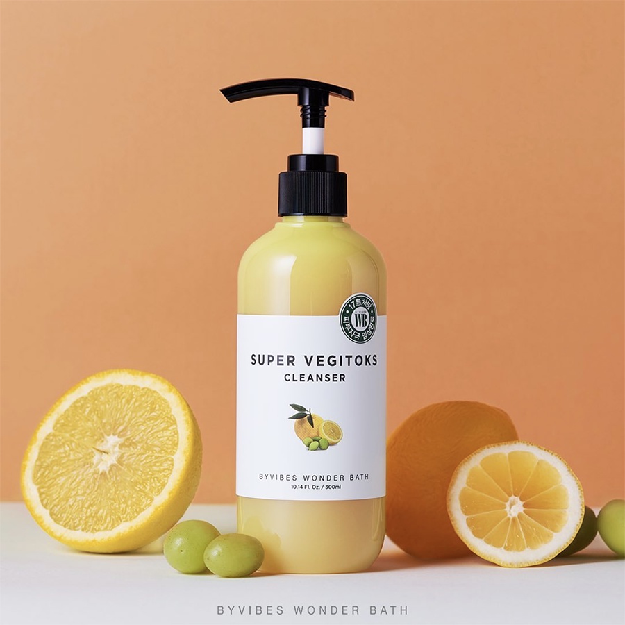 Sữa Rửa Mặt Sủi Bọt "3 in 1" Tẩy Trang - Rửa Mặt - Thải Độc Tố Byvibes Wonder Bath Super Vegitoks Cleanser 300ml