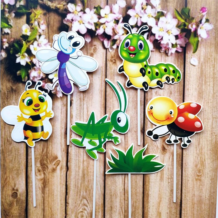 que cắm bánh kem [FREESHIP] set cắm giấy ong bướm