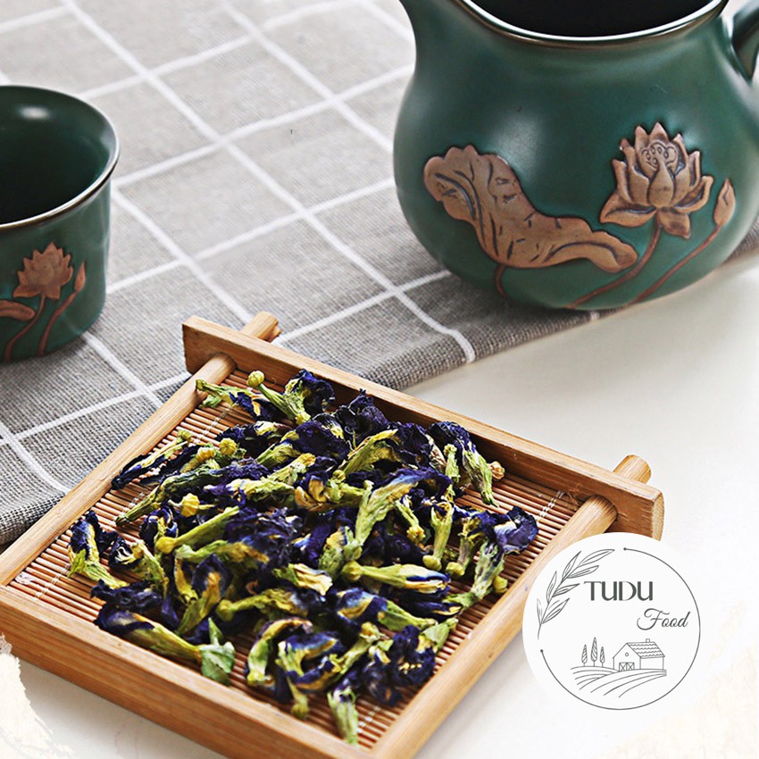 150g Trà Hoa Đậu Biếc Sấy Khô Loại 1 Tudu Food Chất Lượng Tốt, Có Lợi Cho Sức Khỏe, Đóng Gói Túi Zip Giấy Thực Phẩm