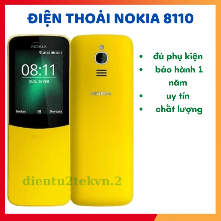[Mã 1511ELSALE hoàn 7% đơn 300K] Điện thoại nokia 8110 nắp trượt giá rẻ bảo hành 12 tháng