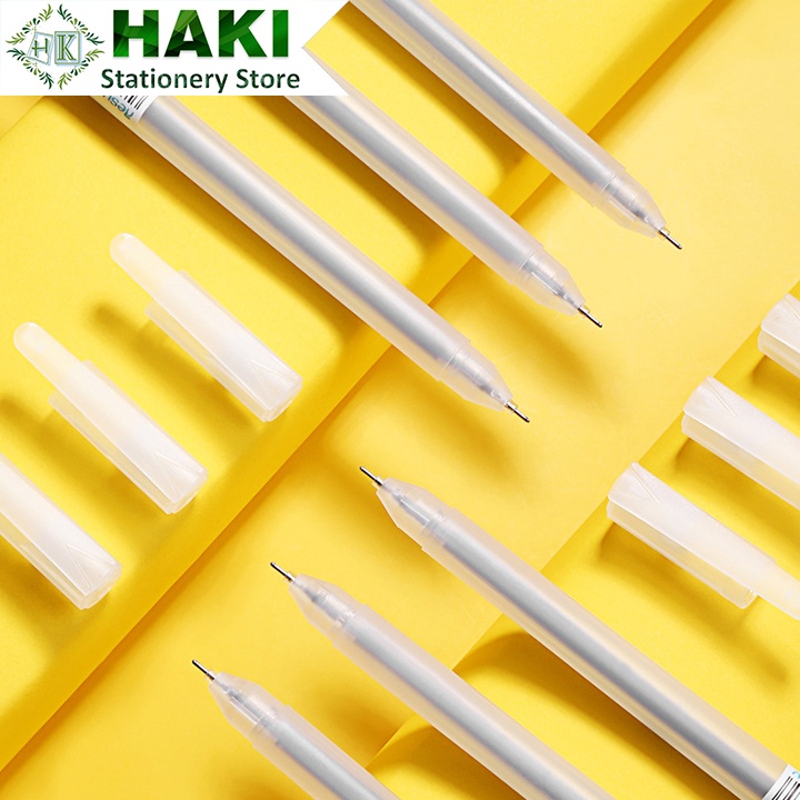  Bút gel mực nước văn phòng 0.5mm HAKI nét chữ đều đẹp đủ màu xanh đen đỏ B46