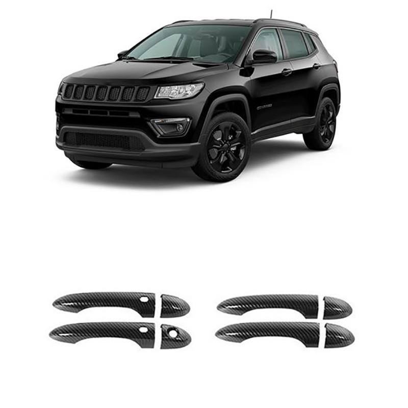 Vỏ Bọc Tay Nắm Cửa Xe Hơi Bằng Sợi Carbon Cho Jeep Compas 2017-2019