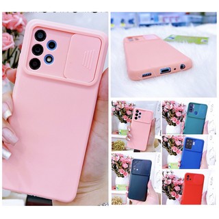 Ốp lưng samsung A32 A52 A72 A02s nắp trượt bảo vệ camera màu trơn chống bẩn