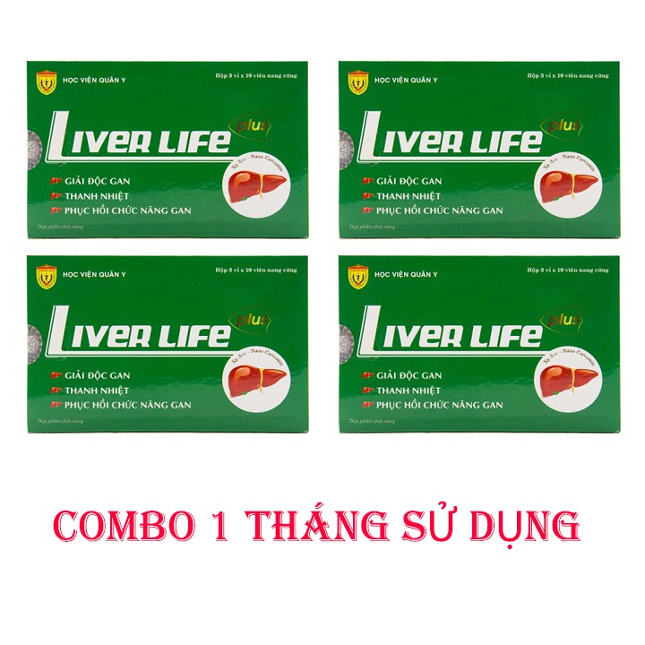 [Liệu Trình 1 Tháng 4 Hộp] Bổ Gan Liver Life Plus - Giải Độc Gan, Làm Mát Gan, Hạ Men Gan [30 viên] Học Viện Quân Y