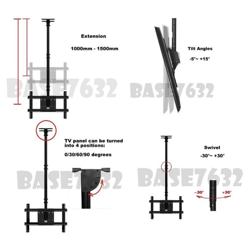 Khung Treo Tivi Thả Trần NBT 560 Nhập Khẩu Từ 32 - 70inch Chính Hãng Bảo Hành 12 Tháng