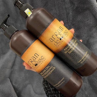 Cặp dầu gội xả dành cho tóc hư tổn Argan Deluxe Oil 500mlx2 | New 2024