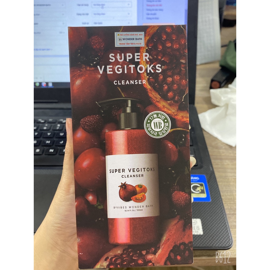 Sữa rửa mặt thải độc rau củ Super Vegitoks Cleanser 300ml