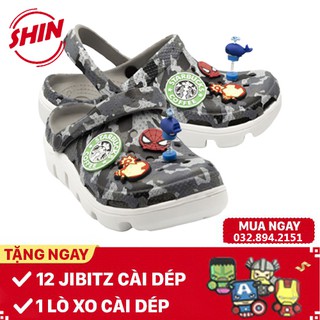 dép cross ràn ri vảy sơn đế lượn sóng💖FREESHIP💖dép cross bít đầu Camo trắng