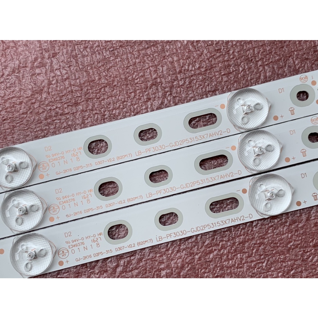 THANH LED TIVI LG 32LJ500 32LJ550D 32LH500D LB-PF3030 HÀNG MỚI 100%, BỘ 3 THANH, MỖI THANH 7 BÓNG 3V, DÀI 62cm