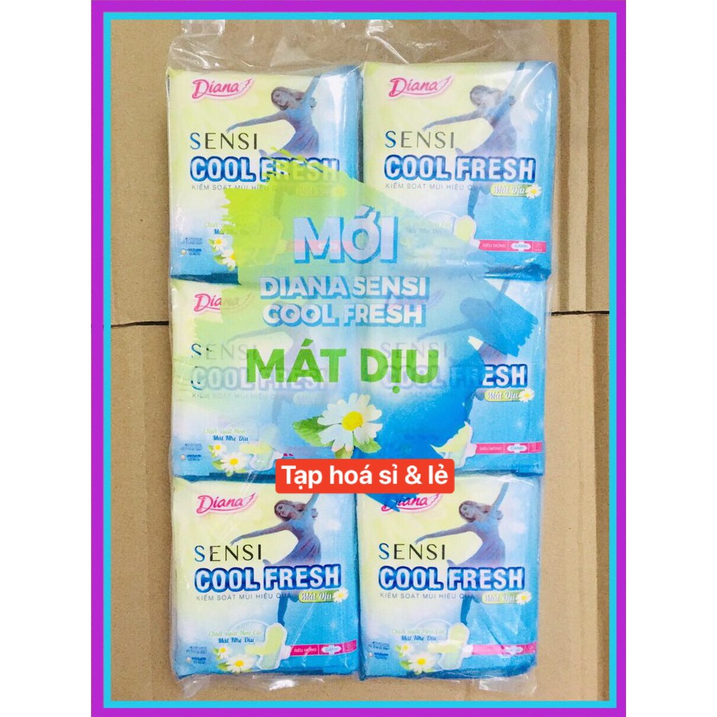 6 gói diana sensi cool fresh mát dịu hoa cúc mỏng cánh (1 gói 8 miếng)