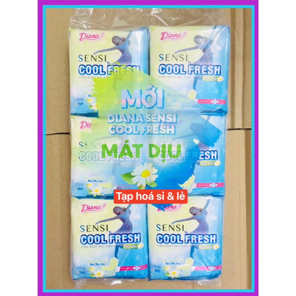 6 gói diana sensi cool fresh mát dịu hoa cúc mỏng cánh tặng (1 gói 8 miếng)