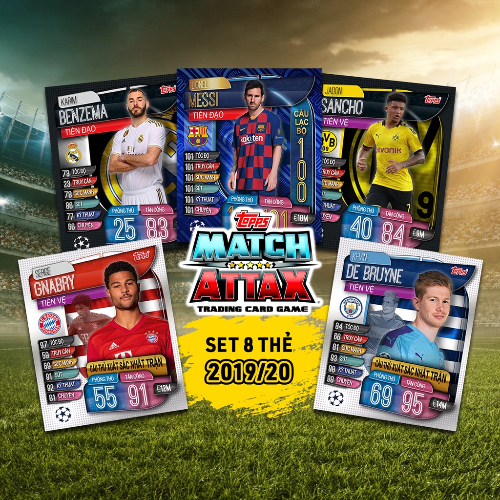 Set 8 Thẻ Cầu Thủ In Match Attax 2019-20 Các CLB