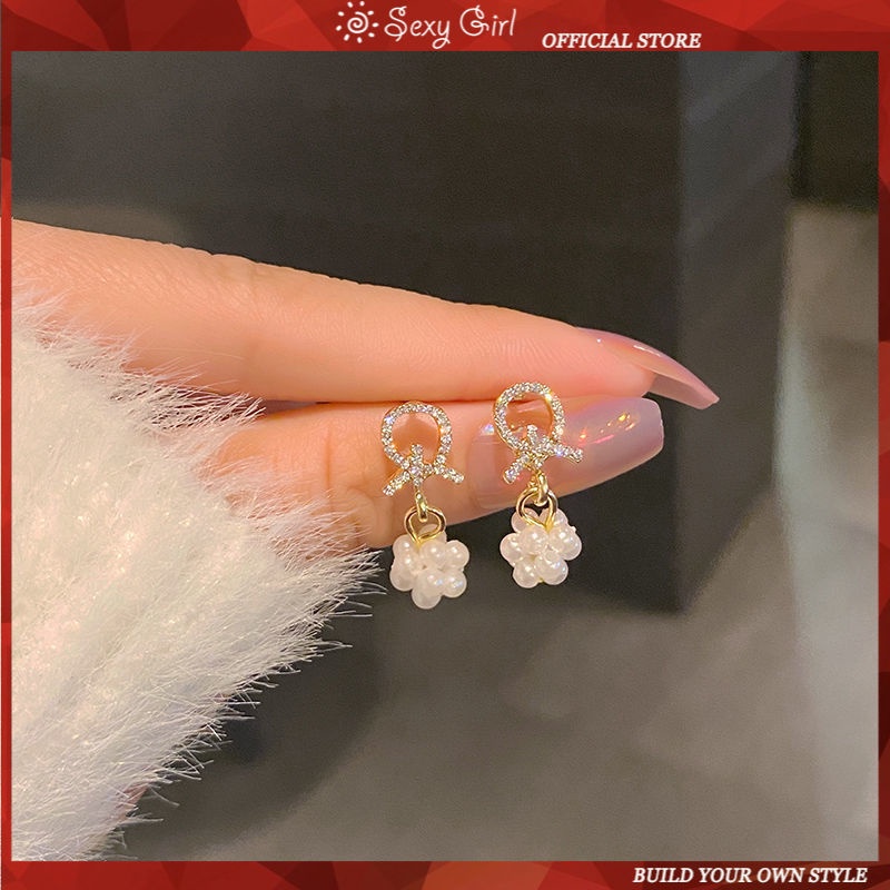 Khuyên Tai Tròn Nhỏ Và Tinh Tế Đính Ngọc Trai Tươi Mới 2021 Thời Thượng Cho Nữ