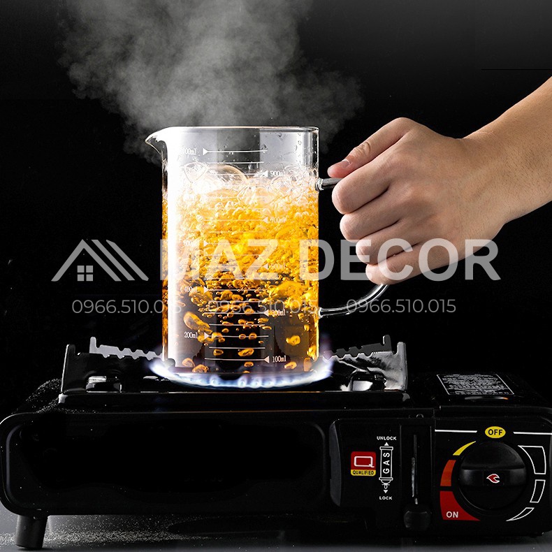 Giá Sỉ Ly Cốc ca thủy tinh Glass Cup chia vạch đo lường định lượng đong thể tích chịu nhiệt 350-500-1000ml