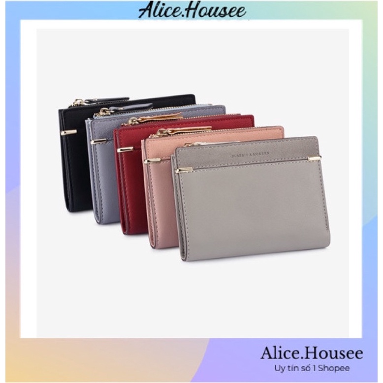 Ví nữ cầm tay bóp nữ mini đẹp nhỏ gọn tiện lợi chất liệu da mềm mịn thời trang Hàn Quốc túi ví nữ Alice Housee