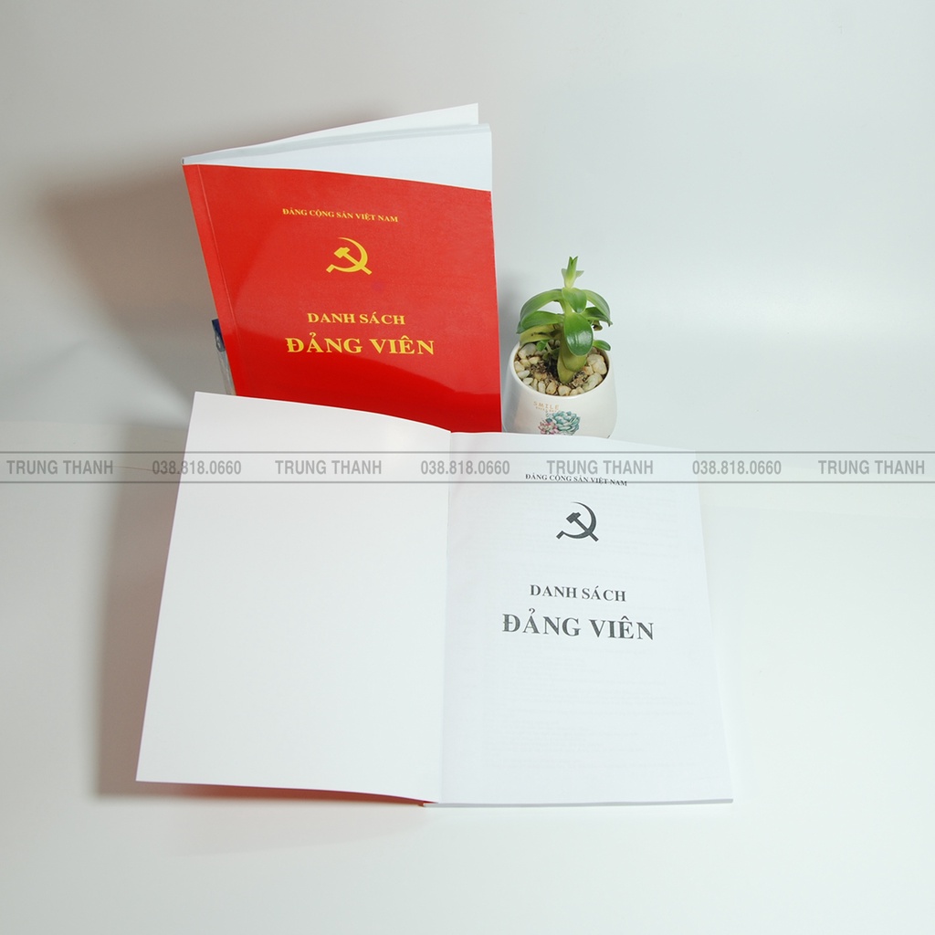 Sổ danh sách đảng viên, kích thước A4, ruột 160 trang