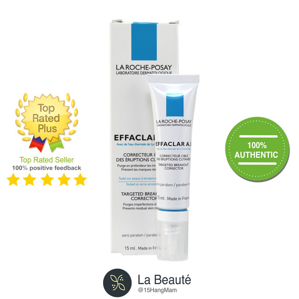 La Roche-Posay Serozinc, Effaclar A.I, Hydreane Legere - Bộ Chăm Sóc Da Mụn Sưng Bọc Cơ Bản