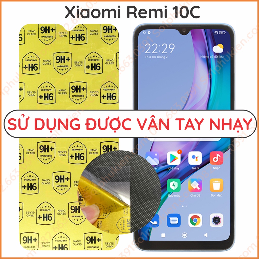 Dán cường lực Xiaomi Redmi 10c / Redmi 10A dẻo nano, bảo vệ màn hình, chuẩn cường lực 9H+