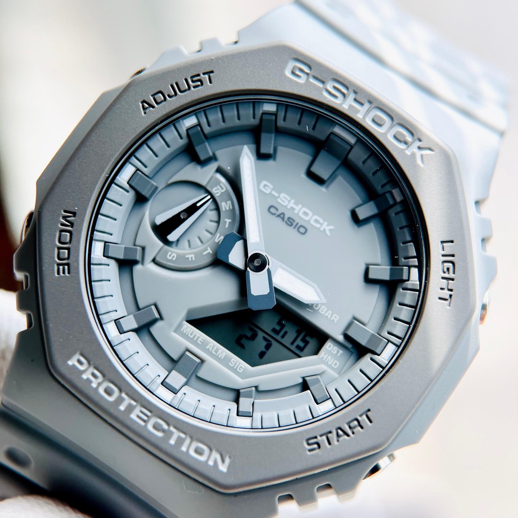 Đồng Hồ Nam Casio Gshock GA-2110ET-8A Mặt Xám Dây Cao Su Size 45mm Chống Nước 200M Bảo Hành 1 Năm