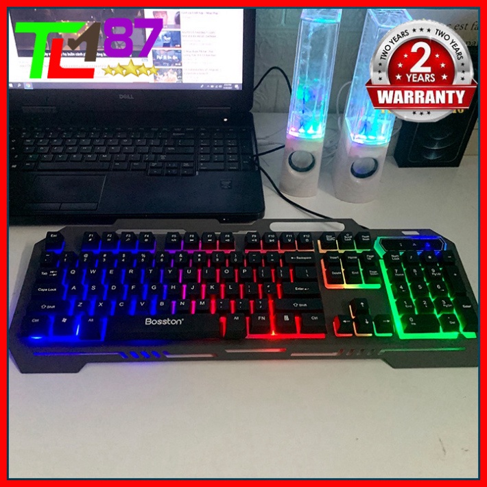 Bàn Phím Máy Vi Tính Laptop Chơi Game BOSSTON K380 LED 7 Màu - Bàn phím Giả Cơ Keyboard Gaming Có Dây