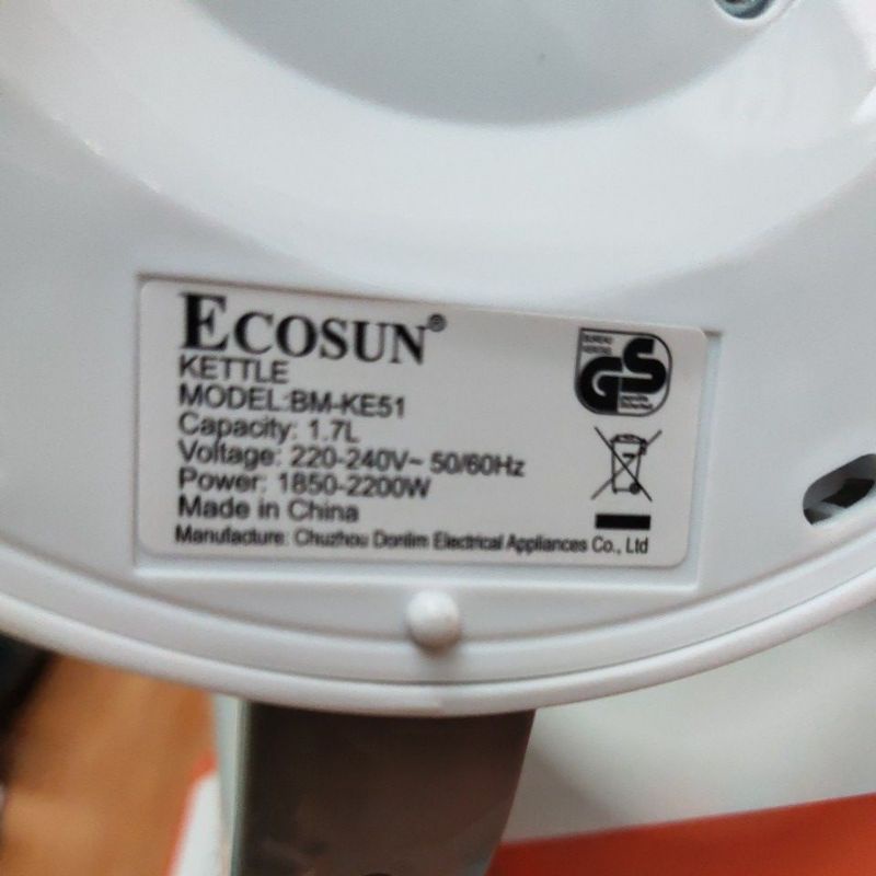 Ấm siêu tốc ECOSUN BM KE51 hàng cao cấp chính hãng bảo hành 12 tháng