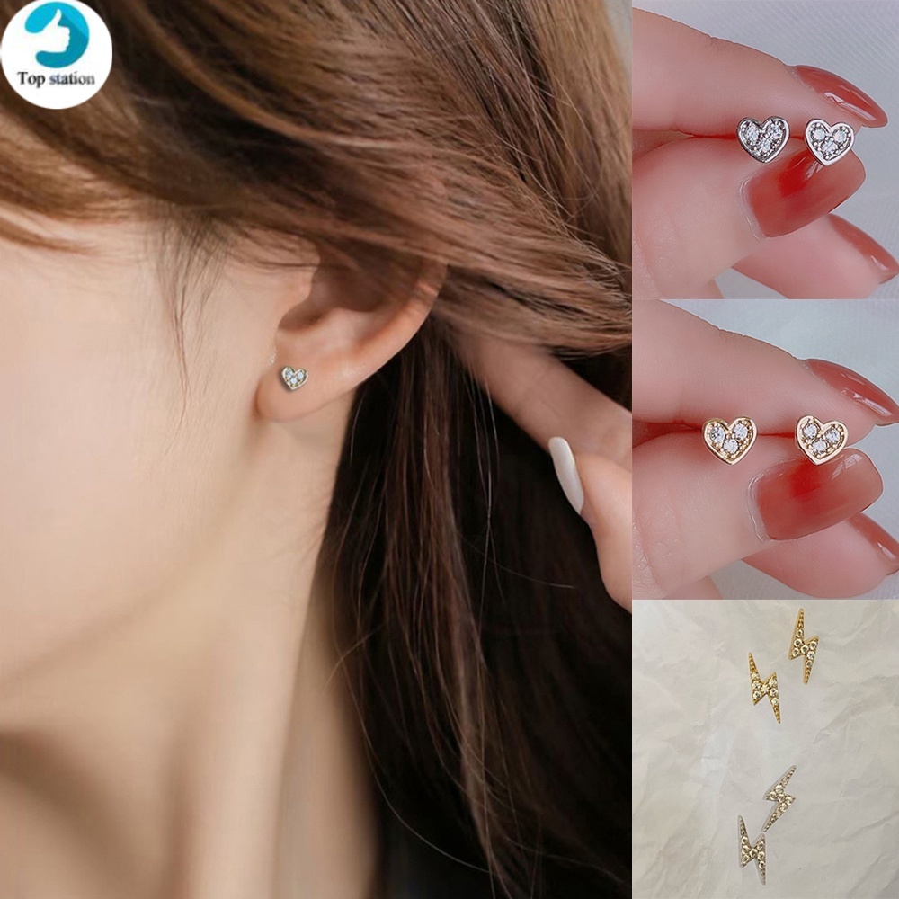 Khuyên Tai Hình Tia Chớp Mini Đơn Giản Cho Nữ