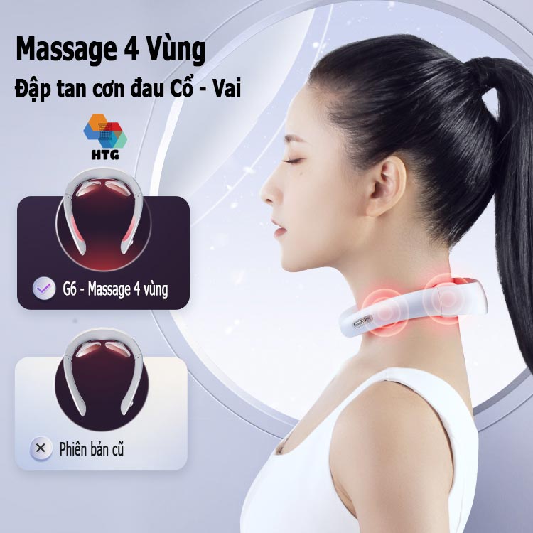 Máy massage cổ Huawei Hilink Jeeback G6 massage 3 cấp nhiệt, 4 khu vực, siêu nhỏ gọn, kết nối App, 10 cường độ mạnh mẽ