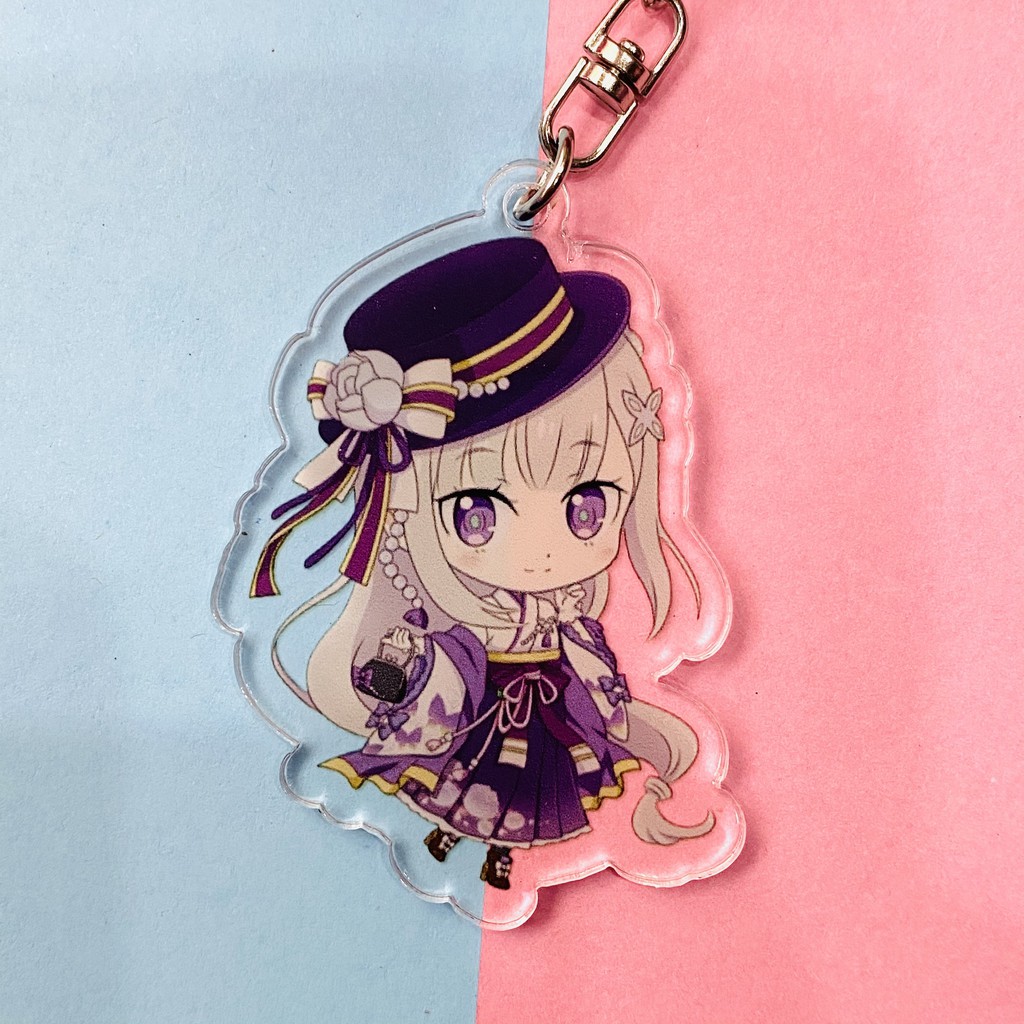 ( Mica trong acrylic ) Móc khóa Re:Zero Bắt đầu lại ở thế giới khác ver singles quà tặng xinh xắn dễ thương chibi anime