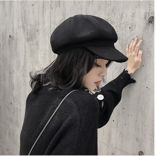 mũ bê rê dạ thời trang, mũ nồi nữ có vành phong cách Hàn